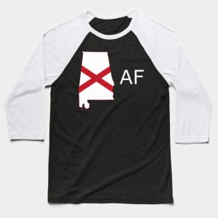 Alabama Flag State Outline AF (white) Baseball T-Shirt